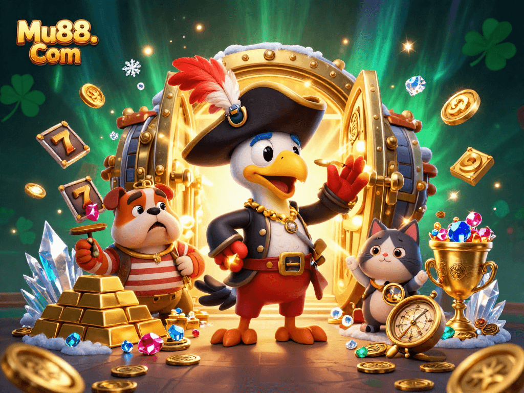 Spin for riches at Mu88. Com featuring a colorful pirate adventure with treasure and excitement!