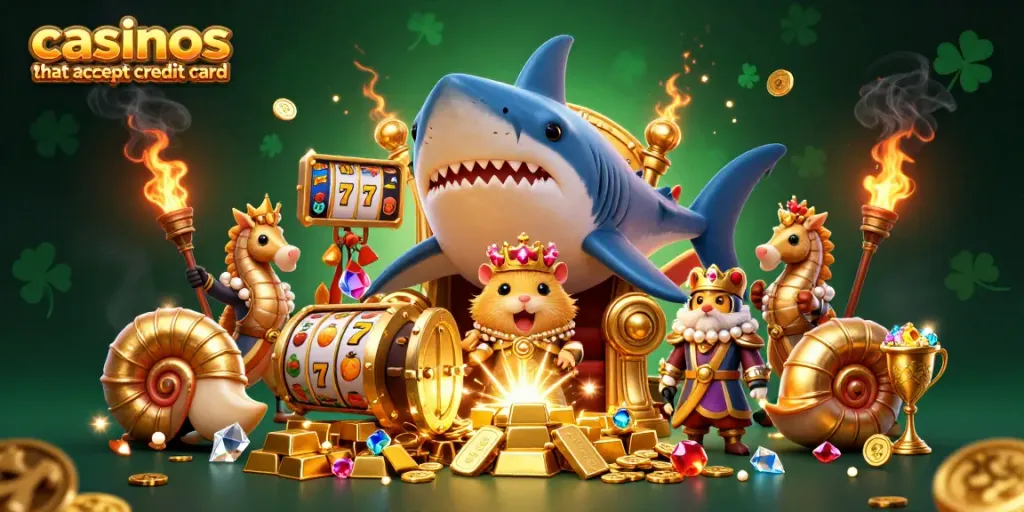 Engage in exciting gameplay at casinos that accept credit card, featuring vibrant elements and winnings.