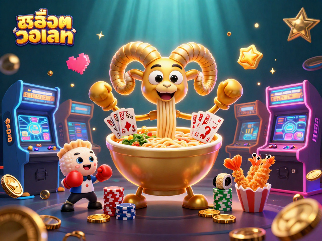 Win big with สล็อตวอเลท in a dynamic casino-inspired 3D illustration featuring vibrant gaming elements.
