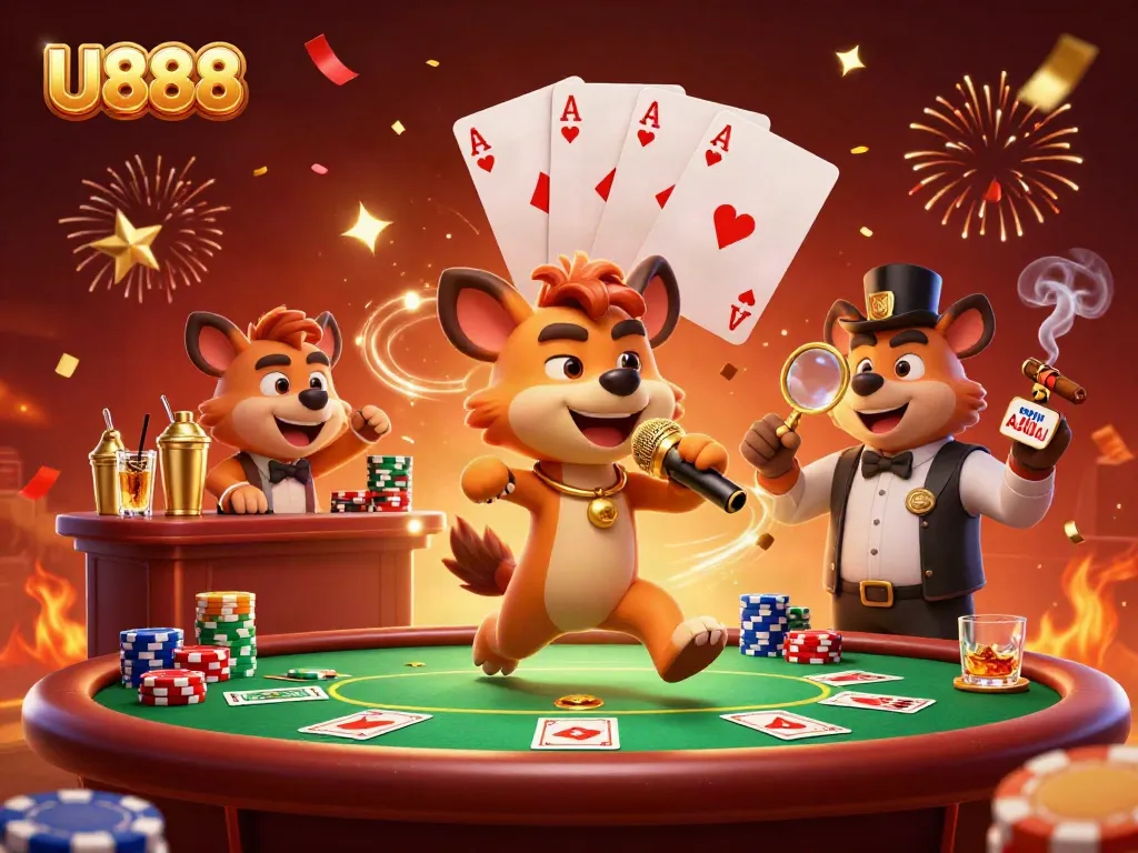 Experience U888's exciting comedy casino club with vibrant characters and rich gaming elements.