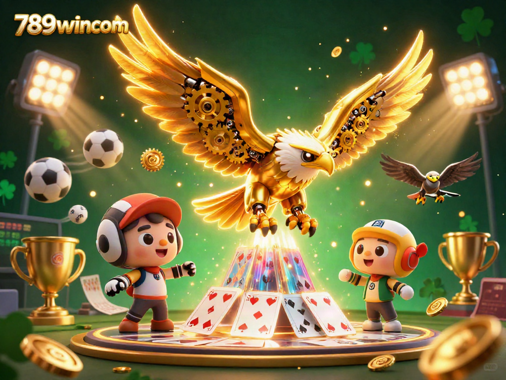 Experience thrilling sports betting at 789wincom with our vibrant 3D illustration showcasing dynamic casino elements.
