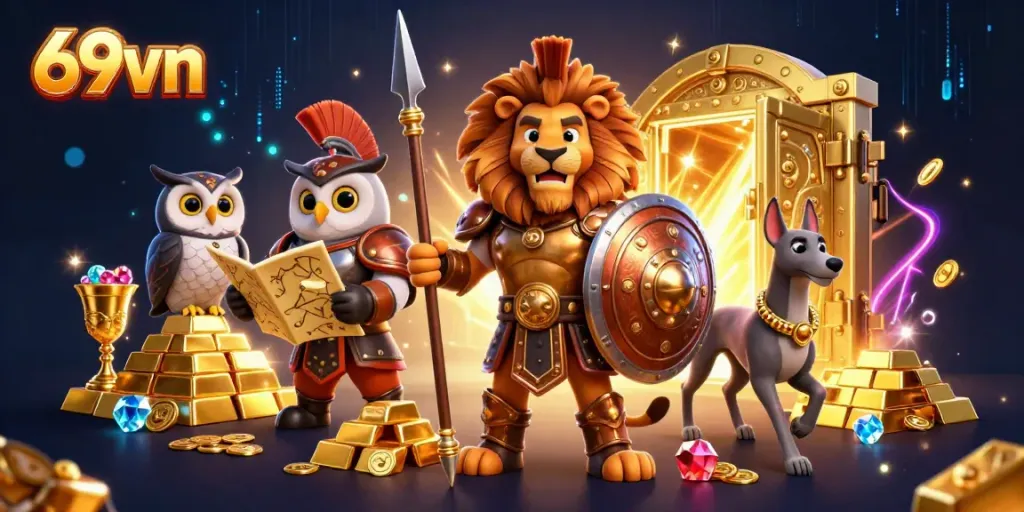 Engage with 69vn's thrilling gaming experience surrounded by treasure and excitement