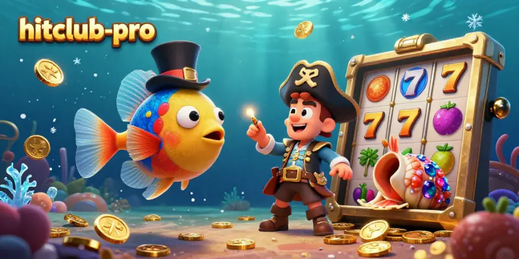Experience hitclub-pro with a vibrant 3D casino scene showcasing fun characters and slot elements.