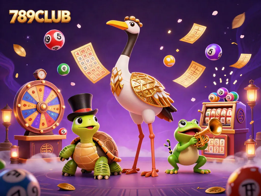 Win big with 789CLUB at a lively speakeasy, surrounded by colorful casino elements.