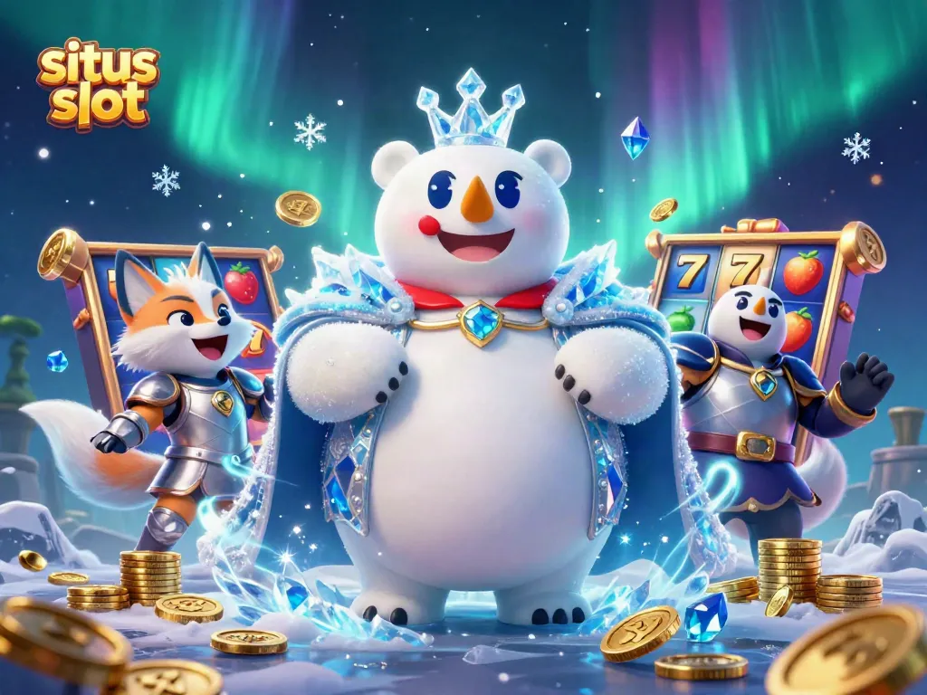 Experience the thrill of situs slot with vibrant slot reels and charismatic cartoon characters.