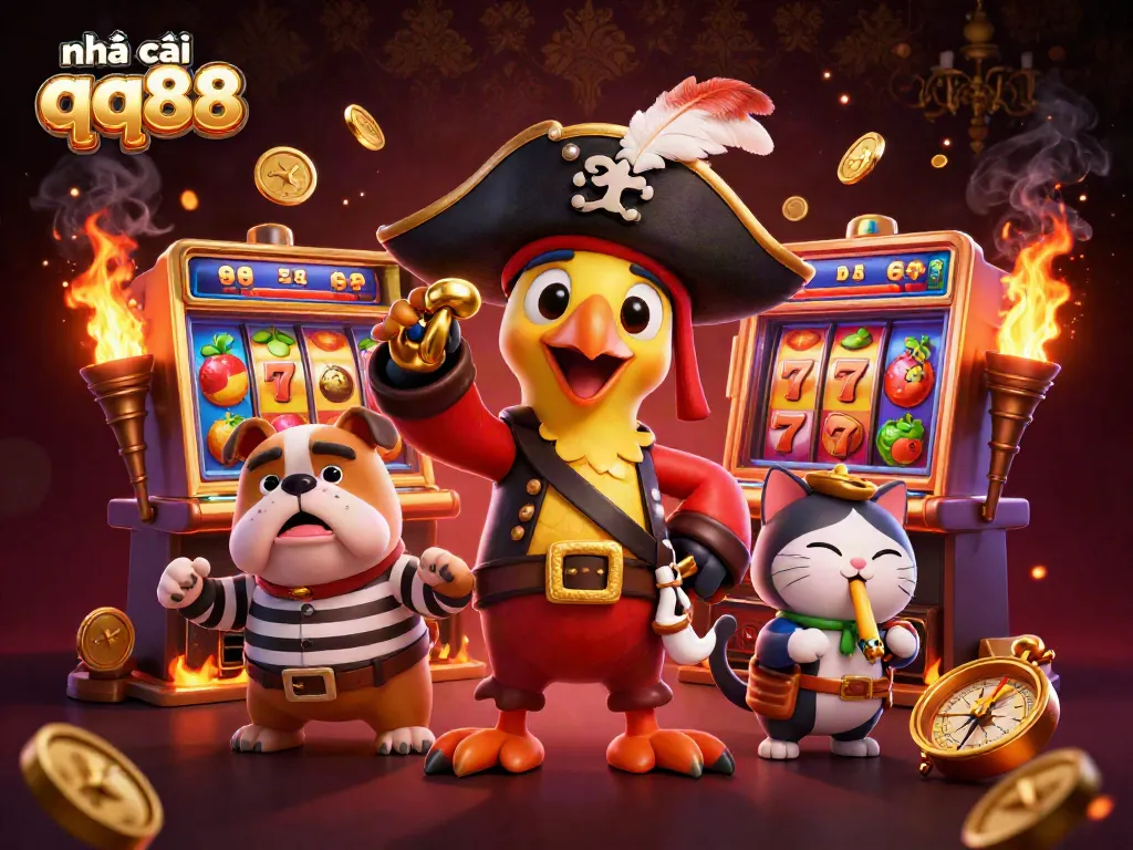 Engage with exciting slots at nhà cái qq88 featuring dynamic casino elements and cartoon characters.