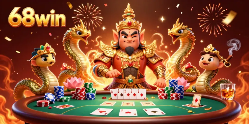 Join the excitement at 68win with vibrant casino scenes and dynamic gameplay illustrations.