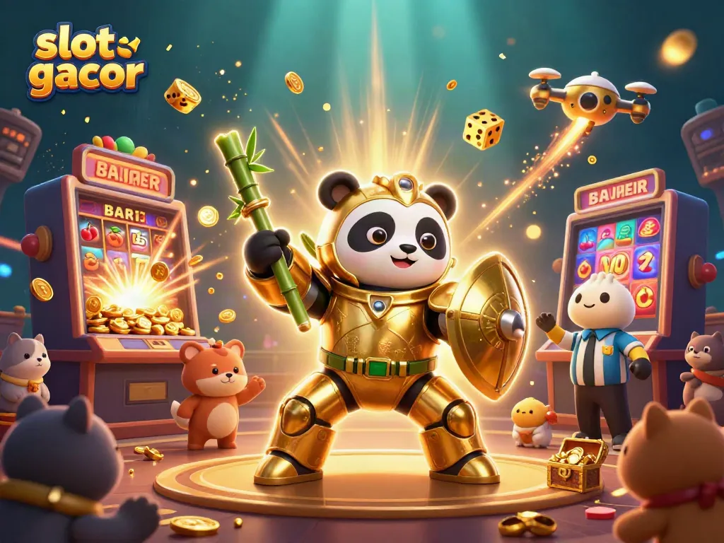 Experience the excitement of slot gacor with a vibrant 3D casino showdown featuring animated characters.