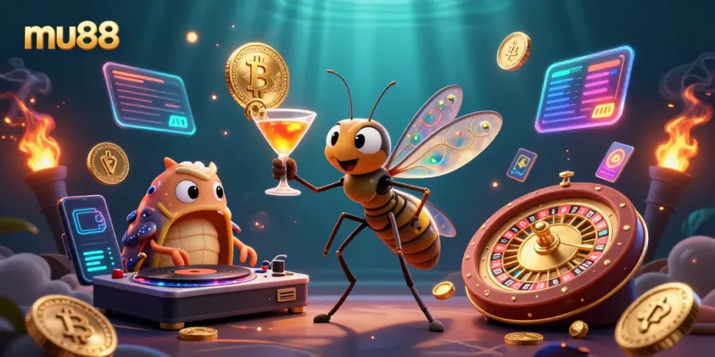Experience excitement at mu88 with vibrant lights, cocktails, and thrilling casino games.