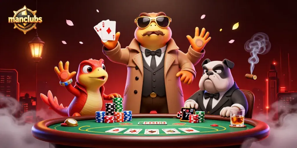 Manclubs raptors in a trench coat trying to enter VIP casino lounge amid poker chips and cards.