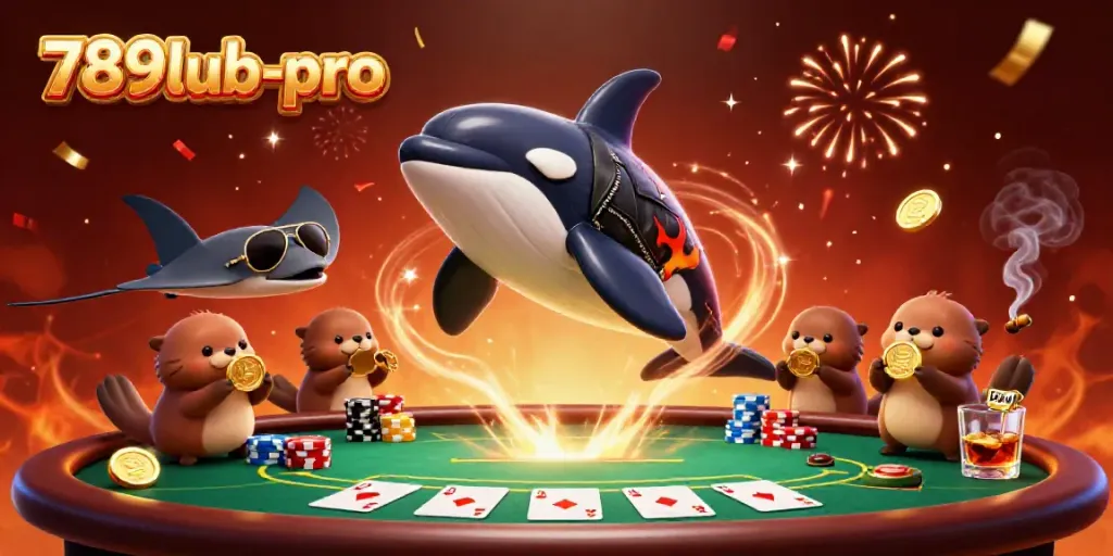 Engage in thrilling poker action with 789lub-pro, featuring dynamic characters and casino elements.