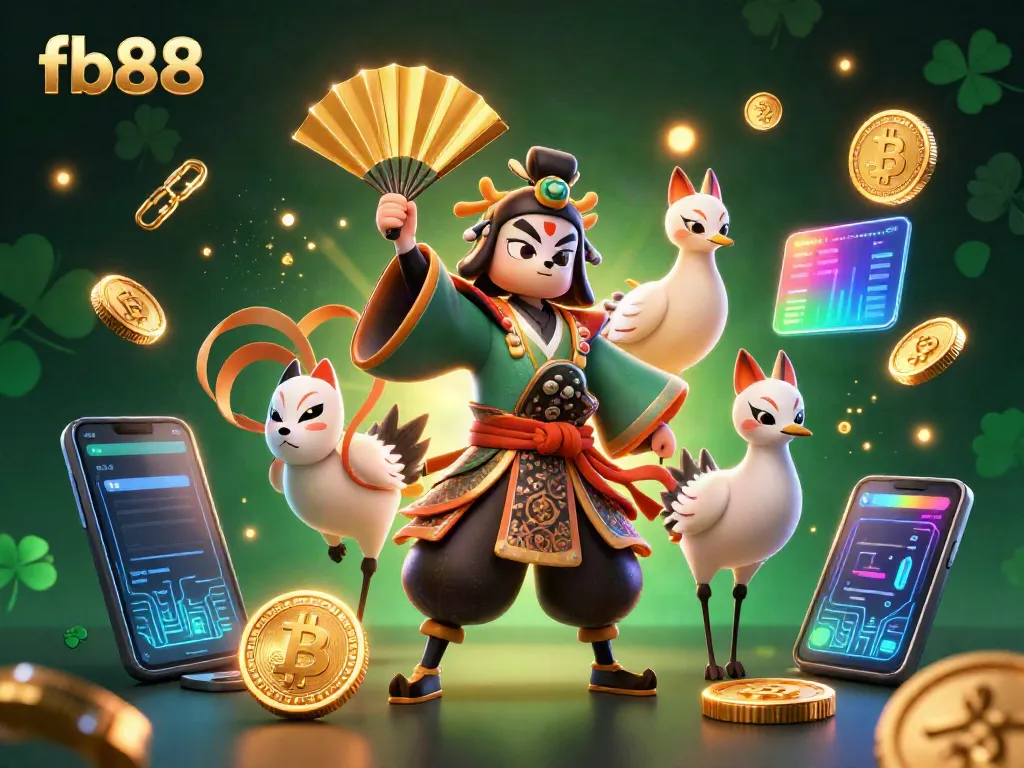 Experience thrilling gaming at fb88 with a vibrant 3D casino scene featuring unique characters.