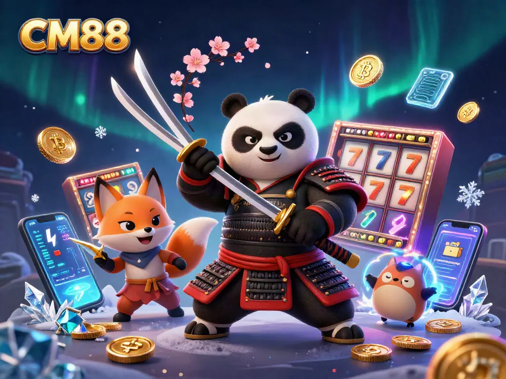 Engage with the vibrant CM88 casino scene showcasing thrilling slot jackpots and 3D characters.