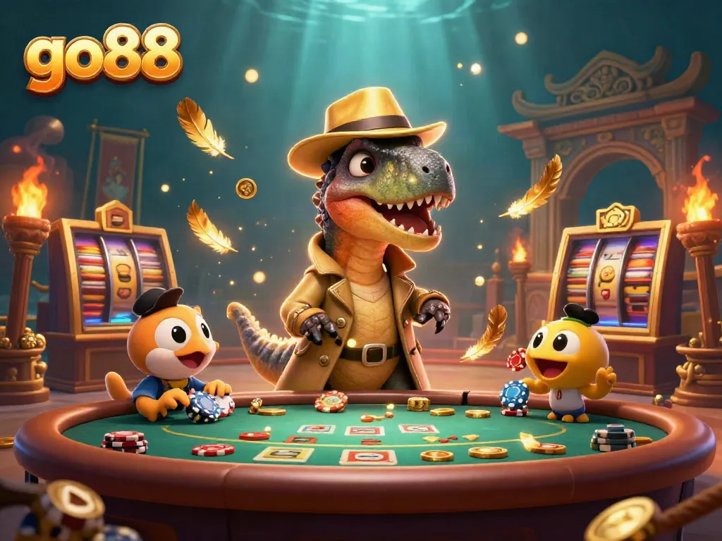 Experience excitement with go88 at blackjack as a velociraptor card counter feigns innocence while a pit boss watches.