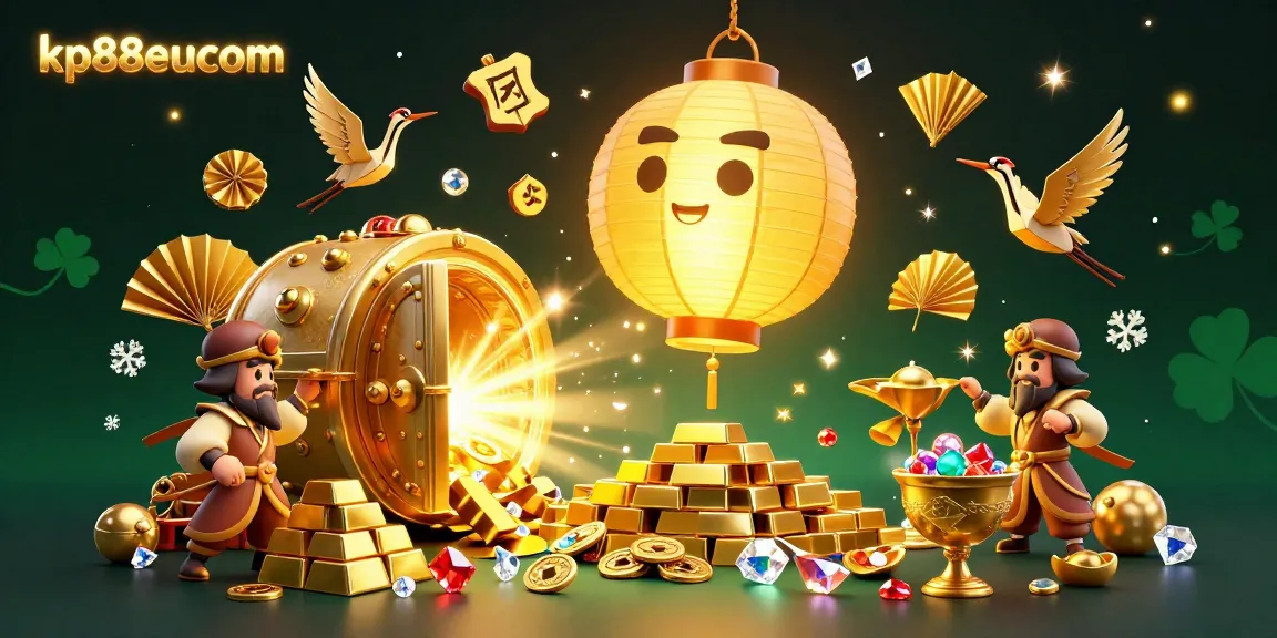 Engage in thrilling gameplay at kp88eucom featuring a dynamic 3D casino scene full of lucky symbols.