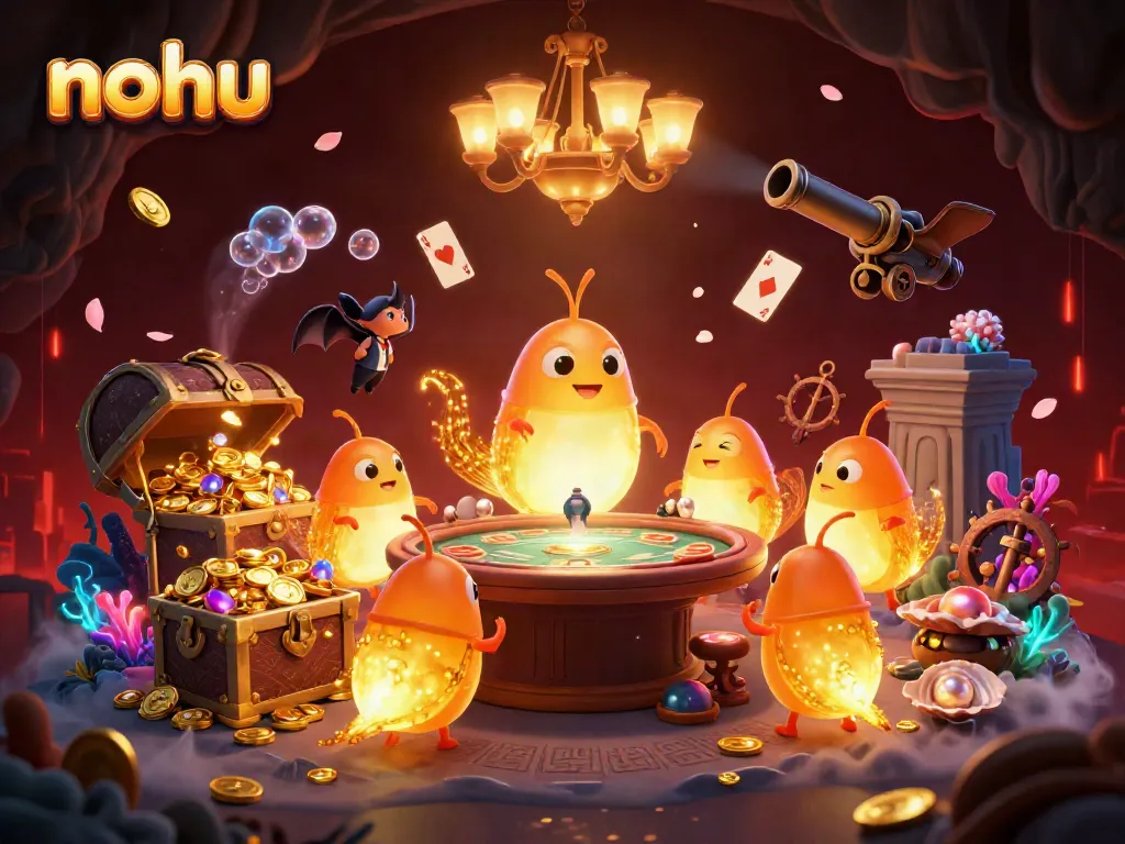 Players experience thrilling moments at the nohu online casino as glowworms illuminate the adventure.