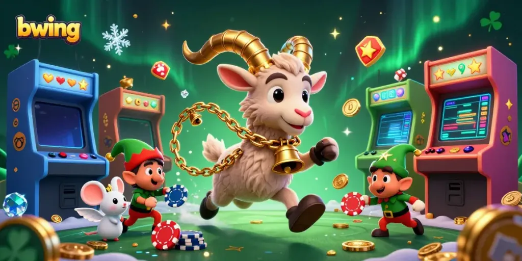 Experience the exciting world of bwing with a playful illustration of a festive holiday-horror casino...