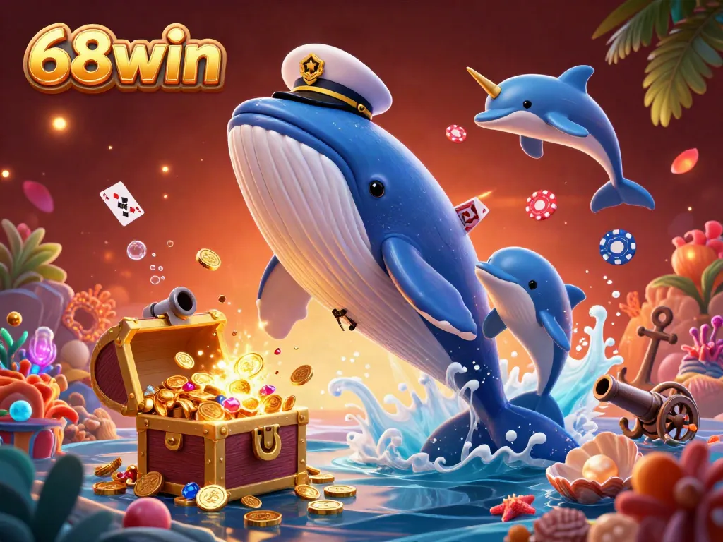 Engage in exciting gameplay at 68win with a vibrant scene of gaming elements and fun characters.