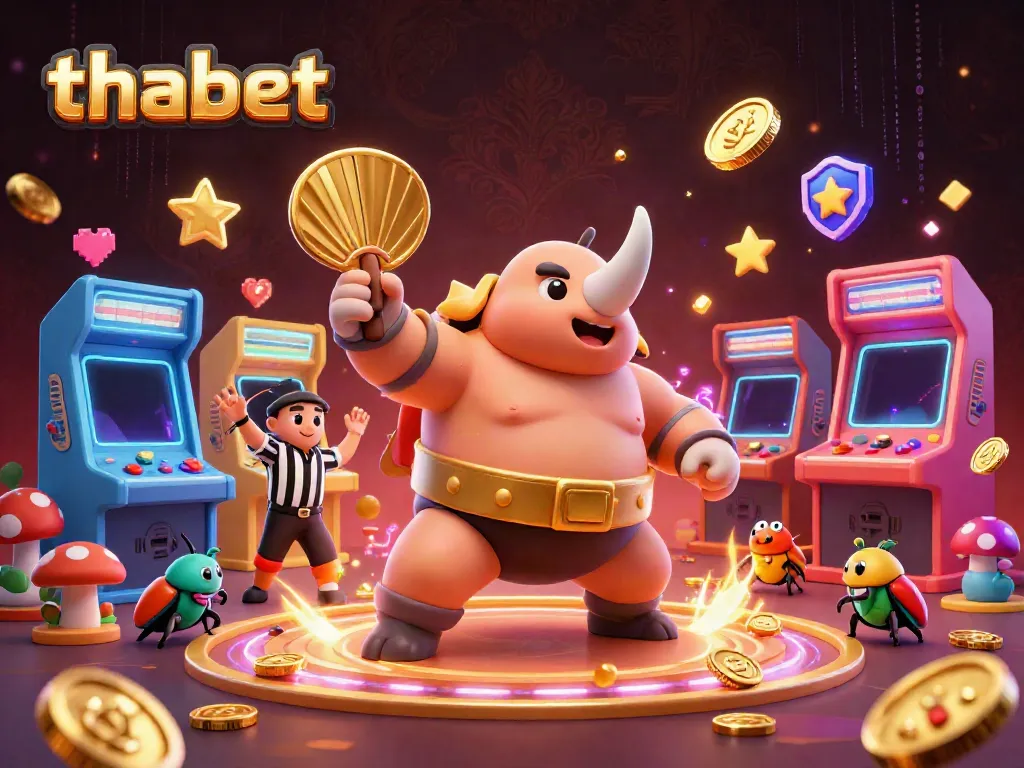 Experience the excitement of thabet with a whimsical 3D casino scene featuring vibrant characters.